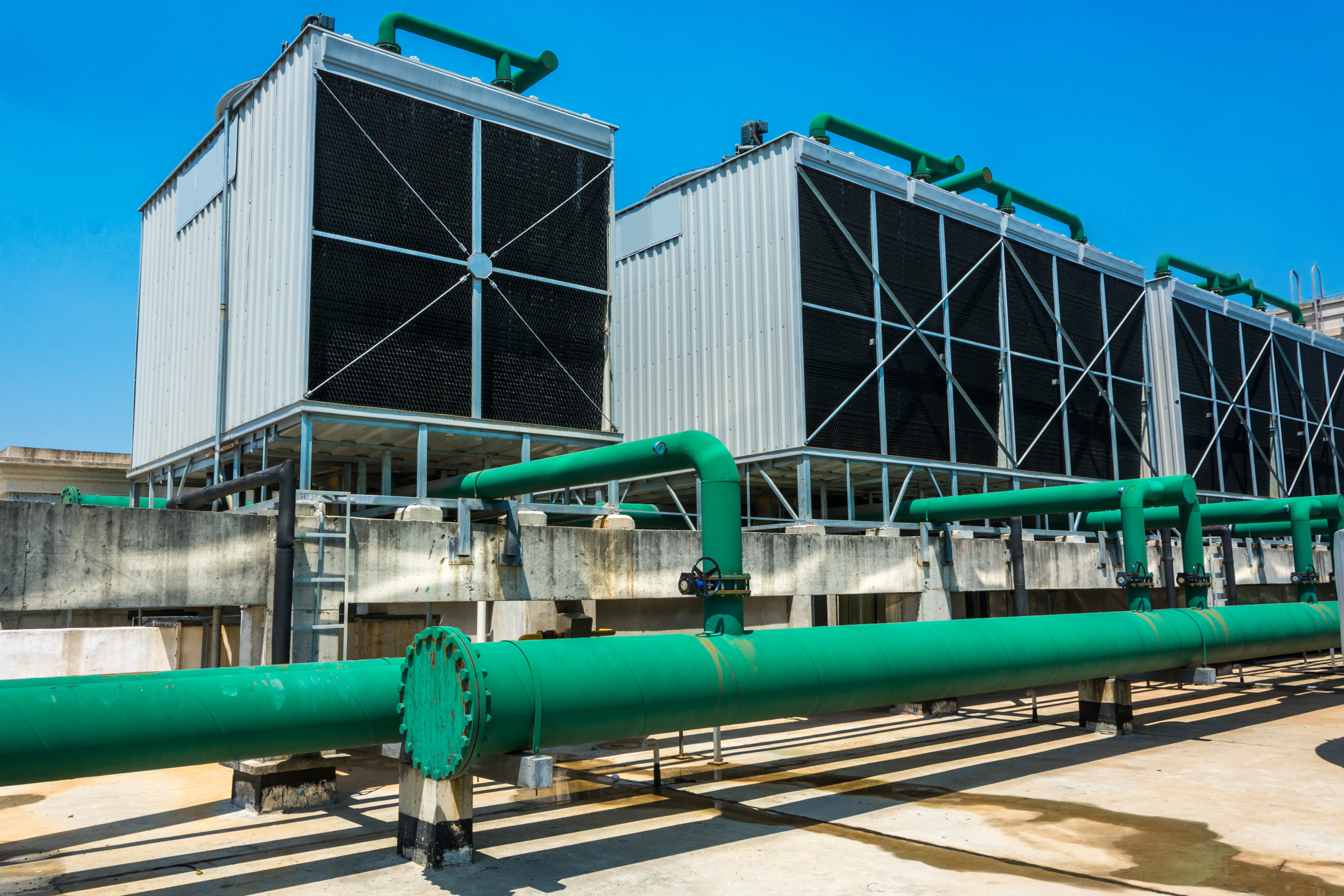 Modern advanced HVAC system in contemporary commercial space